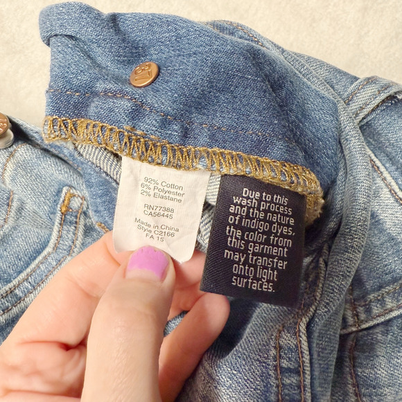 MADEWELL Skinny Denim Overalls Stretch Faded Distressed Blue Denim C2166 Sz S - Picture 11 of 11